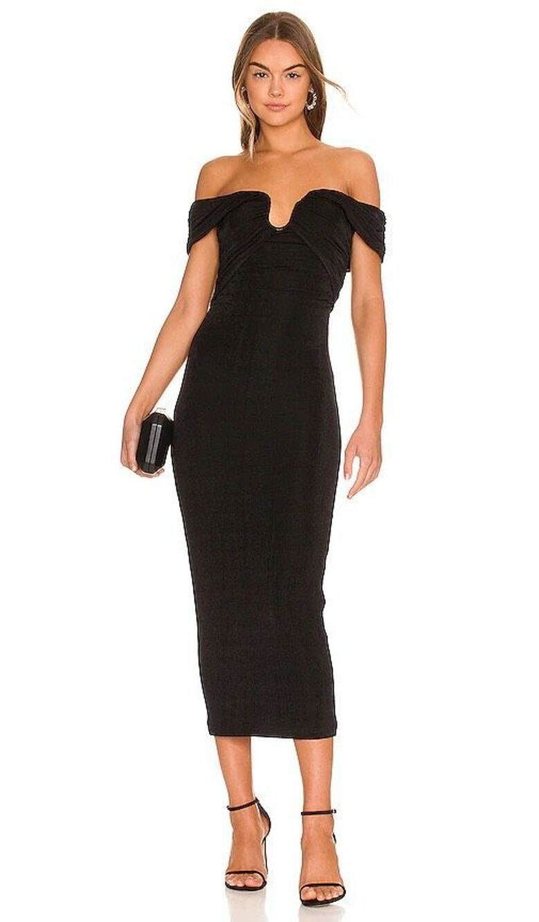 MISHA Maylee Dress in Black Size XS $279